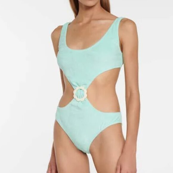 Lisa Marie Fernandez Scallop Cut Out One Piece Stretch Terry Swimsuit - Picture 1 of 4